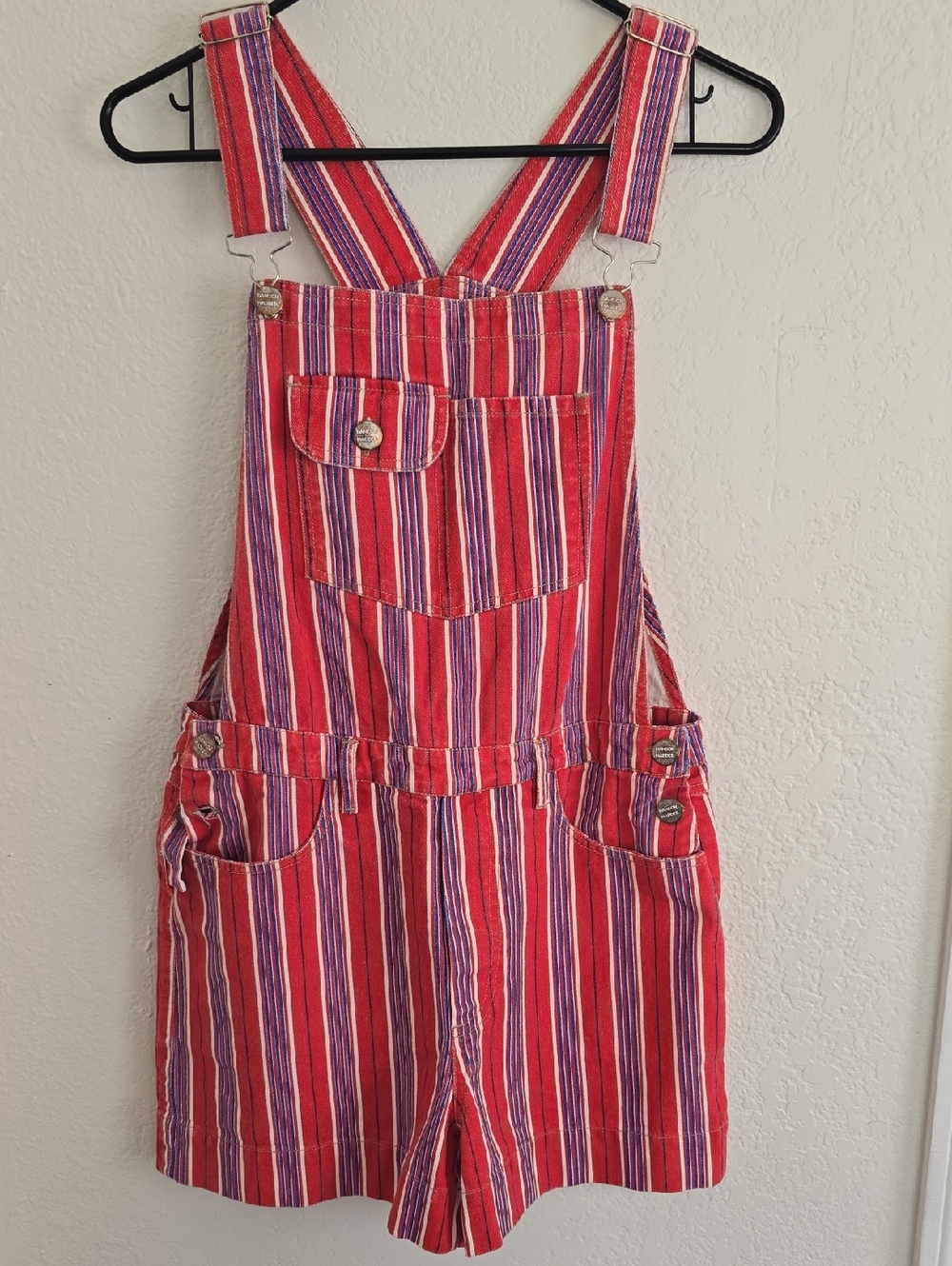 Damson Madder Striped Red Bib Patch Detail